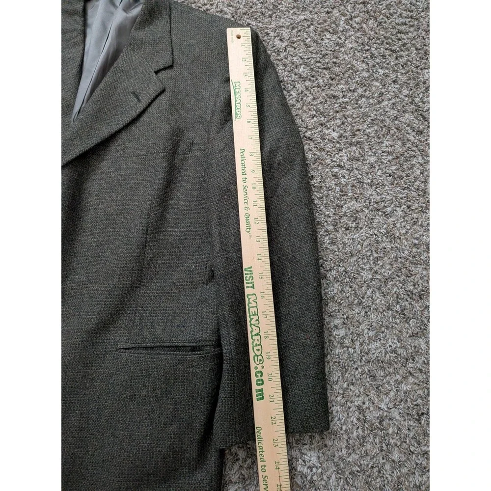 Tom James Blazer Sport Jacket Tweed Wool Green Suit Coat Men's 46 USA